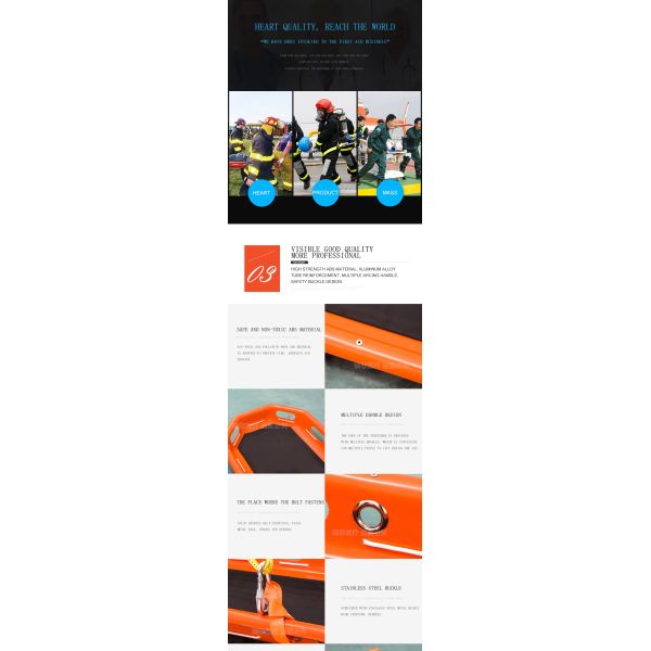 Customized Logo Emergency Rescue Basket Stretcher 1 Year Shelf Life