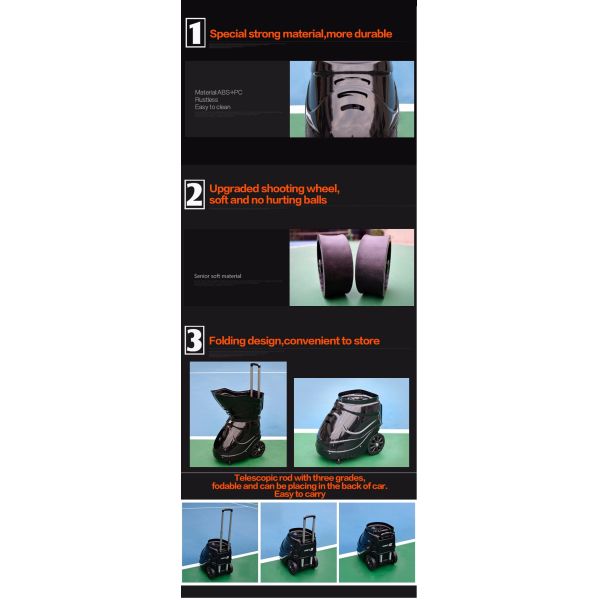S4015 Tennis Feeder Machine With LCD Screen Double Ball Divider