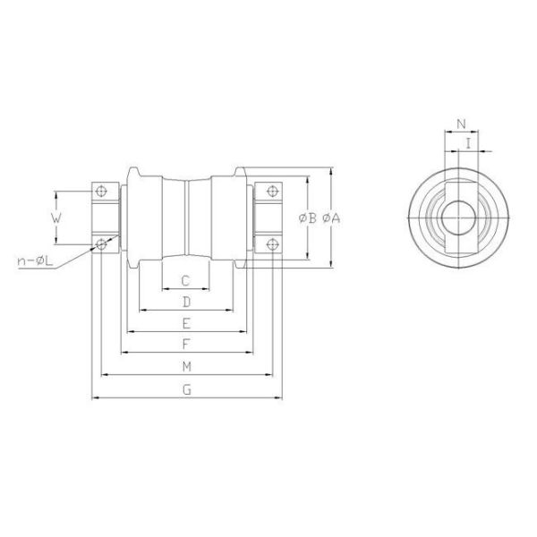 D20/30/31/41/50/65/80/85/355 Bilateral Unilateral Bulldozer Track Roller For HRC53-57