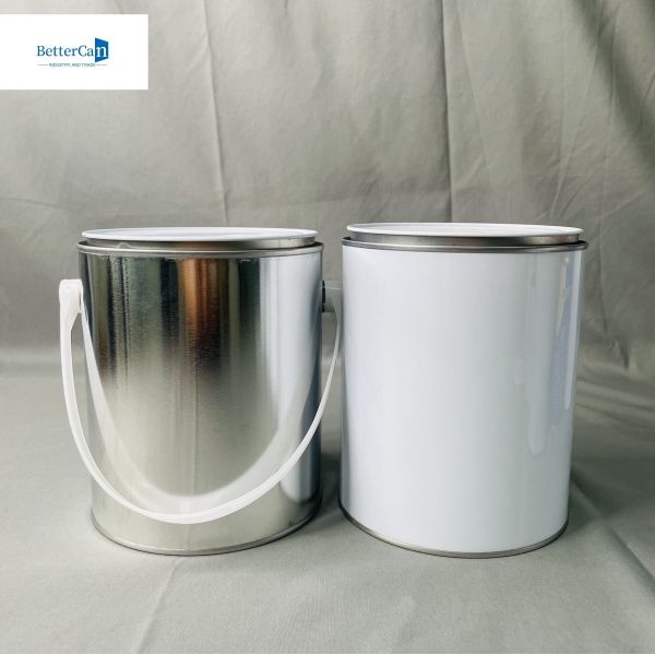 4Liter Round Tin Bucket Wood Coating Package 1 Gallon OEM Empty Paint Tins