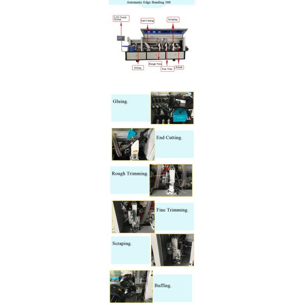 4100x800x1560mm Automatic Mdf Melting Edge Banding Machine for Woodworking Panels