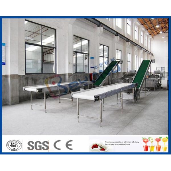 Horizontal Stainless Steel Fruit Conveyor Belt Energy Saving Type
