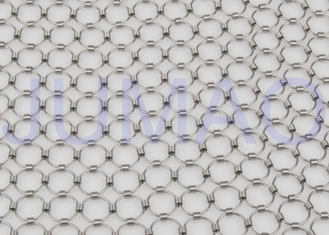 Shopping Mall Chainmail Mesh Fabric , Colorful Iron Curtains With Metal Rings