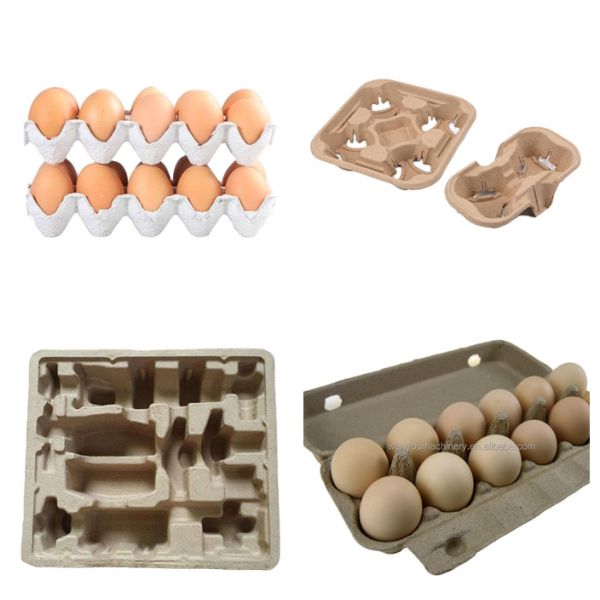 PLC Controlled Rotary Paper Recycling Egg Tray Making Machine Pulp Molding Apple Tray Line Aluminum Molds Packaging Forming Machinery