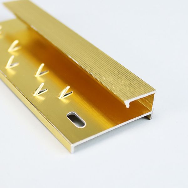 Golden aluminum metal carpet edging tile trim gripper for hotel