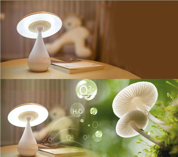 2018 New LED Desk Lamp Rotating Mushroom Night Light Mushroom Air Purifying Lamp