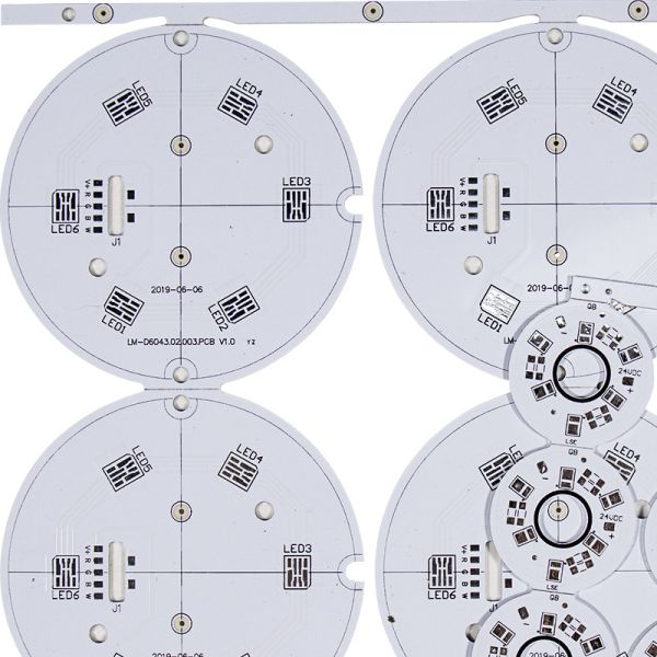 White Solder Mask Aluminum Single Sided PCBs SMT For LED Lighting