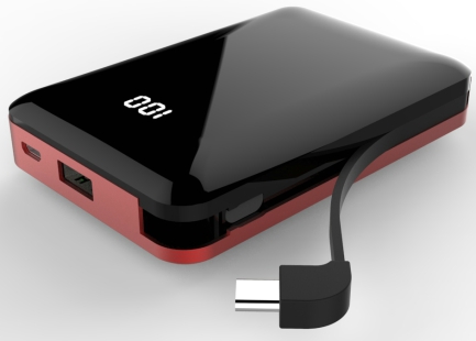 High Quality 2019 New 10000mAh Polymer Battery Mobile Power Bank UV finish Mirror Charger