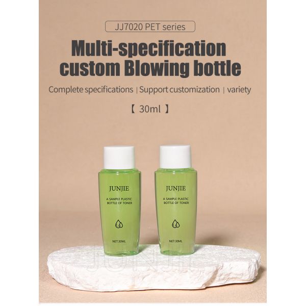 Luxury Empty Plastic Body Wash Bottle Flat Shoulder Toner Bottle with White Cap Frosted Clear White Shower Gel Packaging