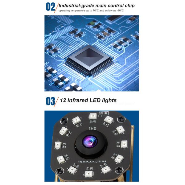 HK1M-H220 Global Shutter 120FPS 1080P High-Frame Camera Module with Wide-Angle Lens for Iris and Vein Recognition