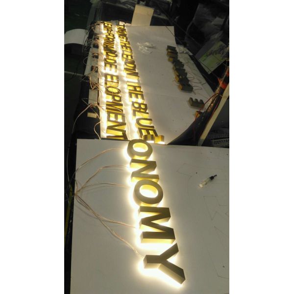 Outdoor Engraving 3D Backlit Signage / Custom 3D Metal Signs 2500K