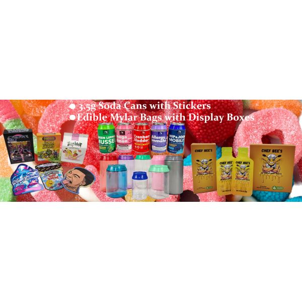 Custom Label Clear Plastic 3.5g & 7g PET Jar With Screw Aluminum Lids For Sugar Candy Cookie Food Packaging Display Paper Boxes