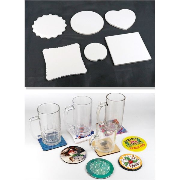 Printable Heart Shape Sublimation Ceramic Coaster Blanks Personalized Ceramic Coasters