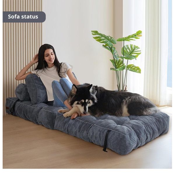 Single Seat Foldable Sofa Beds Convertible Sleeper Chair Compressed Sofa Square Modern Living Room Lounge Lazy Floor Sofa