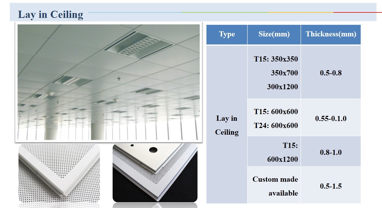 Decorative Aluminum / Aluminium Suspended Metal False Ceiling Open Grid System Lay In T Bar Ceiling Tiles