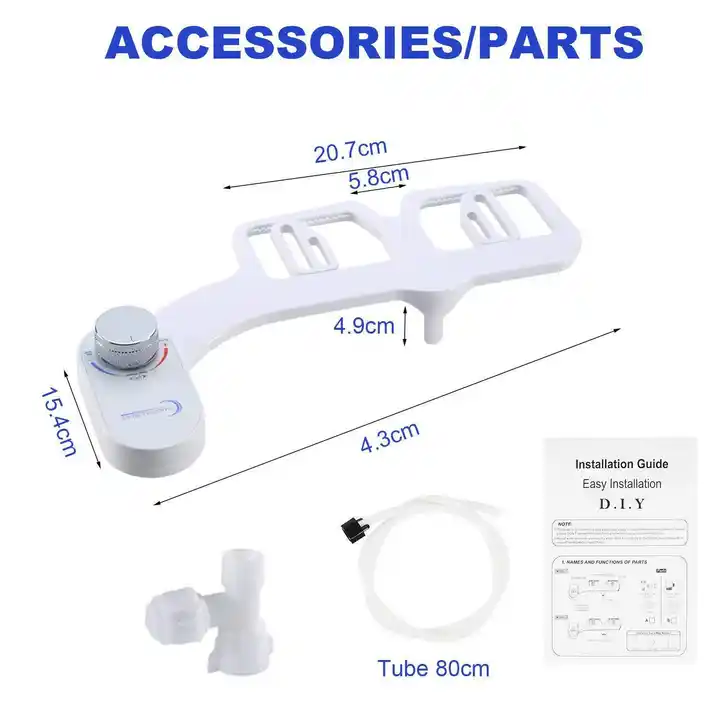 White ABC 500 Times Service Life Test Single Nozzle Self-Cleaning Mechanical Toilet Bidet Attachment