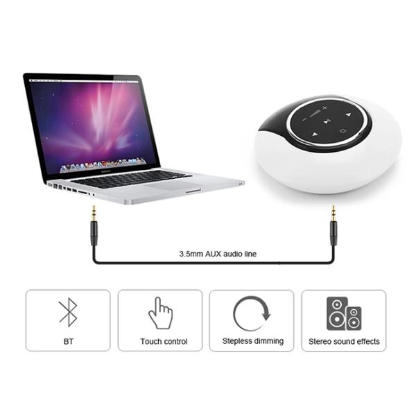 Dimmable LED Night Lamp Wireless Bluetooth Speaker Touch Sensor Switch For Bedroom