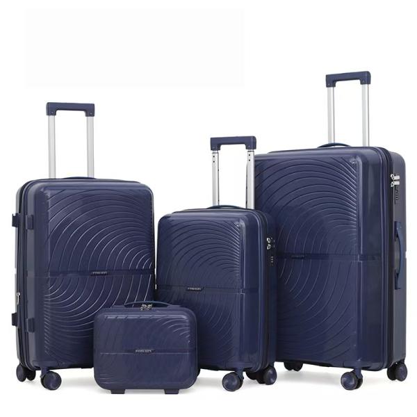 Soft Handle 28 Inch Expandable PP Suitcase 360 Spinner Wheel Luggage with Anti-Burst Zipper and Aluminum Trolley