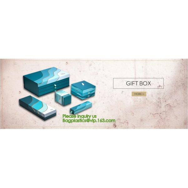 Luxury Black Hardcover Rigid Paper Packaging , Custom Logo Printed Foldable Cardboard Flat Pack Gift Box with UV logo