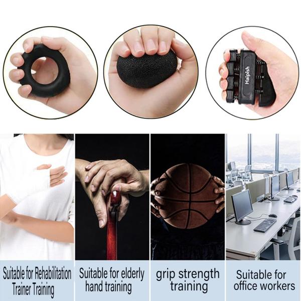 5 Pack Hand Grip Strengthener Kit Adjustable Silicone Grip Strength Trainer Kit