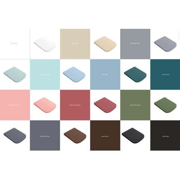 Colorful Matt Black White Grey Urea Duroplast Slow Closed European WC Toilet Cover