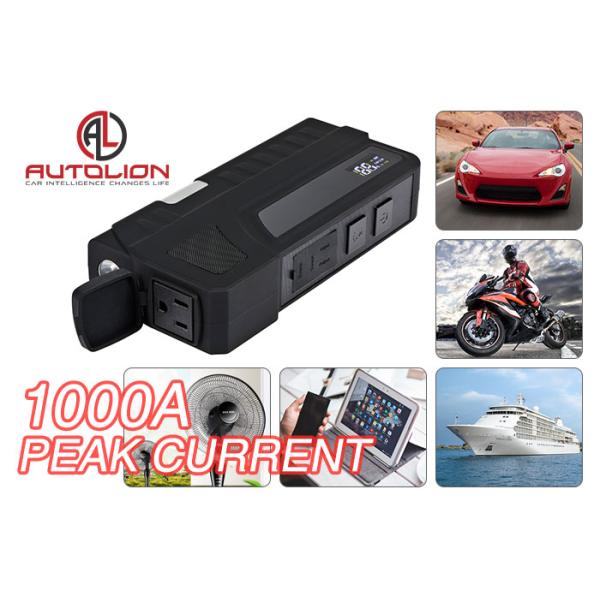 Fast charger peak current 1000A Car Jump Start Battery / 100W Car Battery Power Bank With AC Output