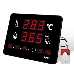 Led Thermometer Digital Thermo Hygrometer Clock and Hygrometer Wall Clock