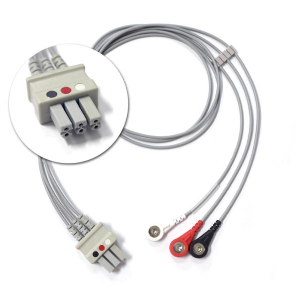 Snap ECG Lead Wire 6p 3 lead Aha Trunk Cable For ECG Monitoring