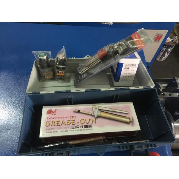 PLC Type Two Roll Mill Machine , Yellow & Blue Color Customized Lab Mixing Mill