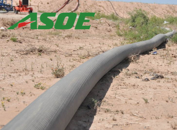 Buy cheap 12” × 200m Nitrile Rubber Lay Flat Discharge Hose Chemical Resistance product