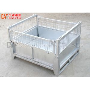 Silver Side Cover Stacking Rack System , Industrial Steel Folding Plastic