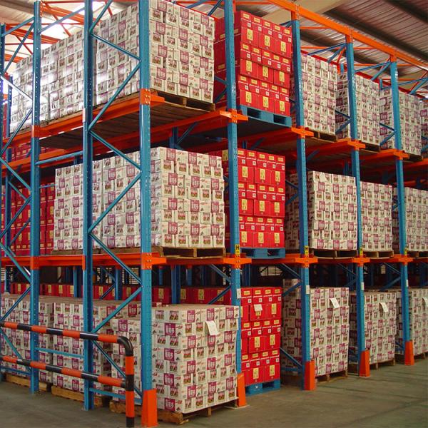 Powder Coated Drive In Heavy Duty Warehouse Shelving High Density Pallet Rack 2-8 Levels
