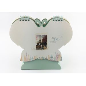 Customized Unique Monthly Office Desk Calendar Butterfly Shape With Stand