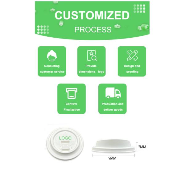 Takeaway Cup Cover Lids Natural Sugarcane Pulp Hot Single Layer Paper Cup Lid
