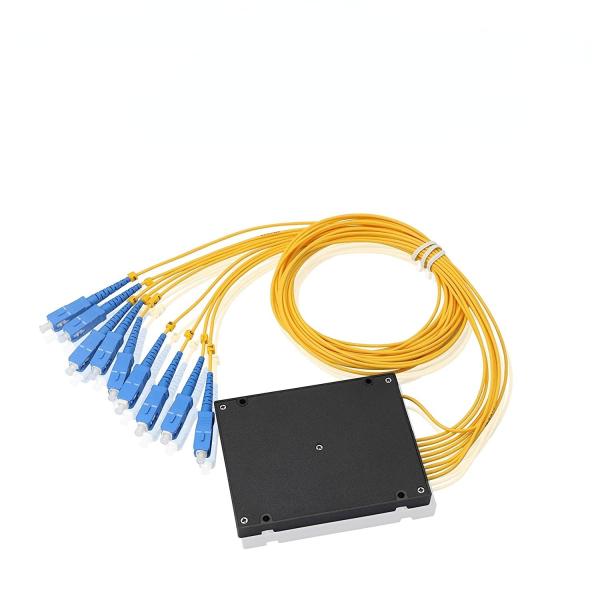 2.0mm G657A Fiber Optical Splitter 1x8 , ABS BOX PLC Splitter With SCUPC Connectors