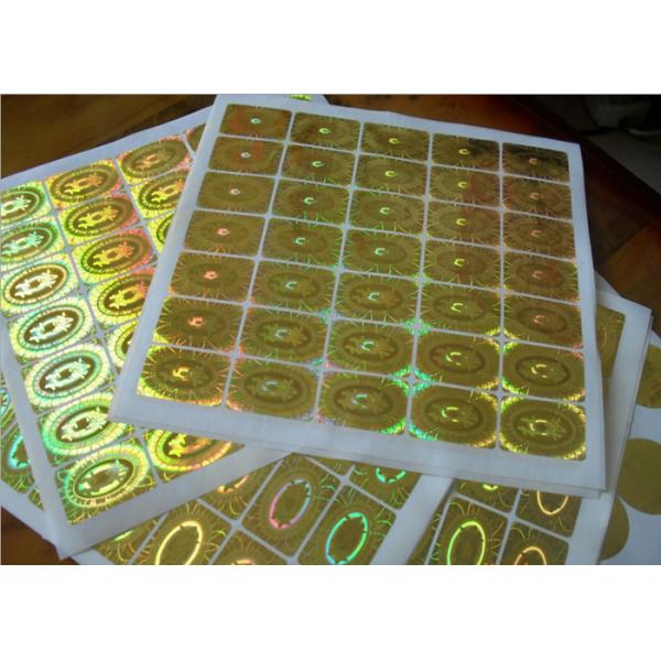 PET Laser Gold Security Hologram Sticker Anti Salt Water And Non - Toxic