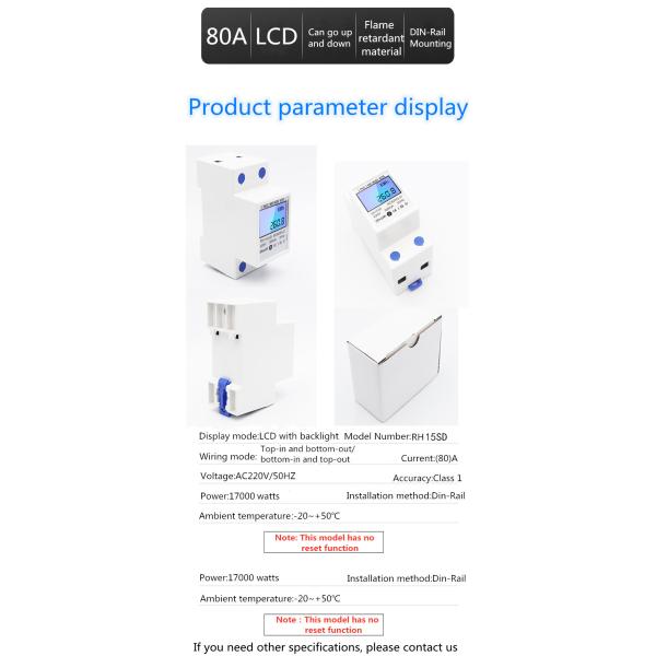 New style Mini Size DIN rail Digital panel meter multi-function energy meter