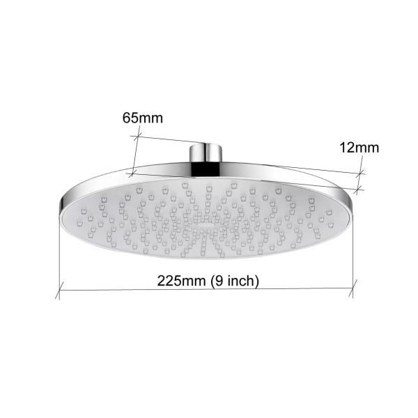 Ultra-Thin Round Zinc Alloy Shower Head With Test Model Spout Material Wall Mounted