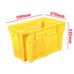 China Fruit And Vegetable Folding Plastic Crates Heavy Duty Stackable Vented on sale