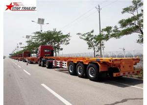 Buy cheap 65T Payload Tipping Skeletal Trailers , Q345B Steel Sliding Skeletal Trailer product