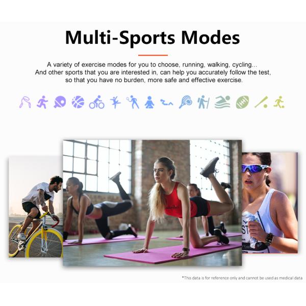 1.69" TFT BT5.0 Smart Heart Rate Bracelet 128M Blood Pressure Monitoring Smartwatch