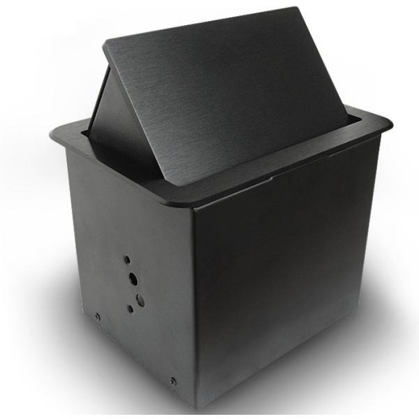 Brushed Black Color Pop Up Power Socket 45 Degrees Interface Opened