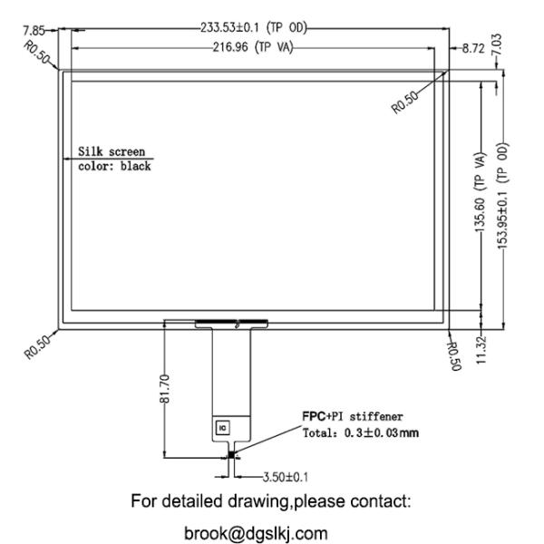 10.1'' IIC PCT / PCAP Projected Capacitive Touch Screen COF Type For Touch Kiosks