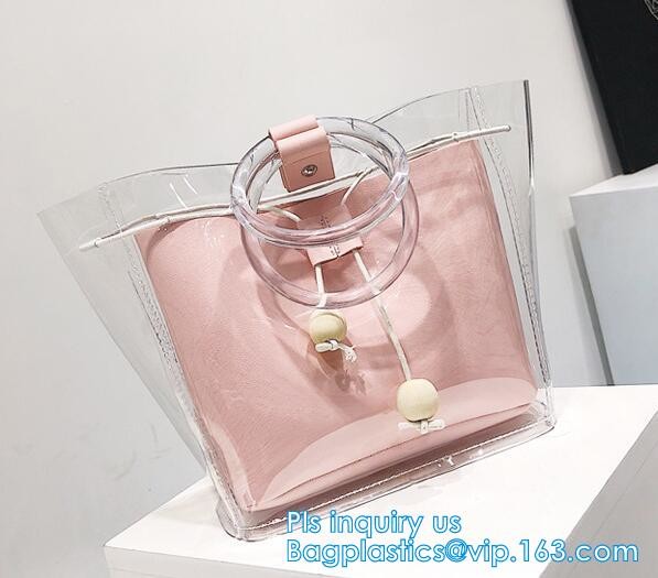 Beauty Flower Color PVC tote shopping bag, PVC Coating 600D Polyester Tote Bag Grocery Bag with Zipper Closing, handle