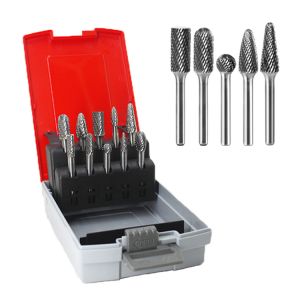 Buy cheap 10 piece customized package tungsten carbide burr set, Double cut - 6mm shank product