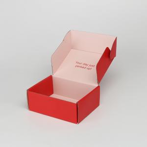 China Red Foldable Corrugated Mailing Packaging Box For Cosmetic on sale