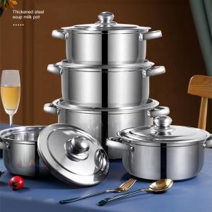 China Stainless Steel Cookware Set 10 Piece Kitchen Ware Cooking Pot Set on sale