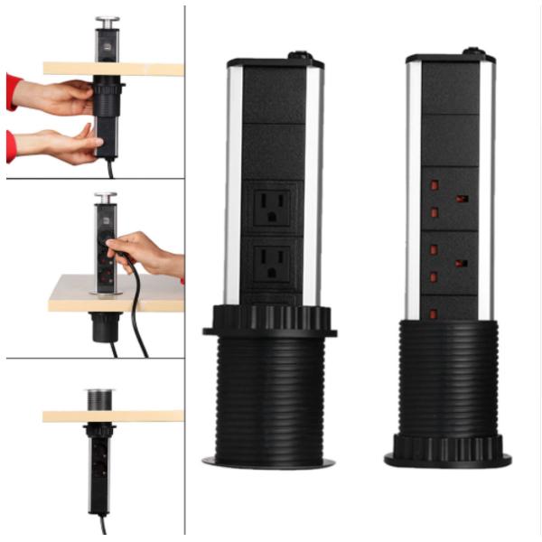 Electrical Kitchen Pop Up Power Sockets Multifunctional Vertically Installed