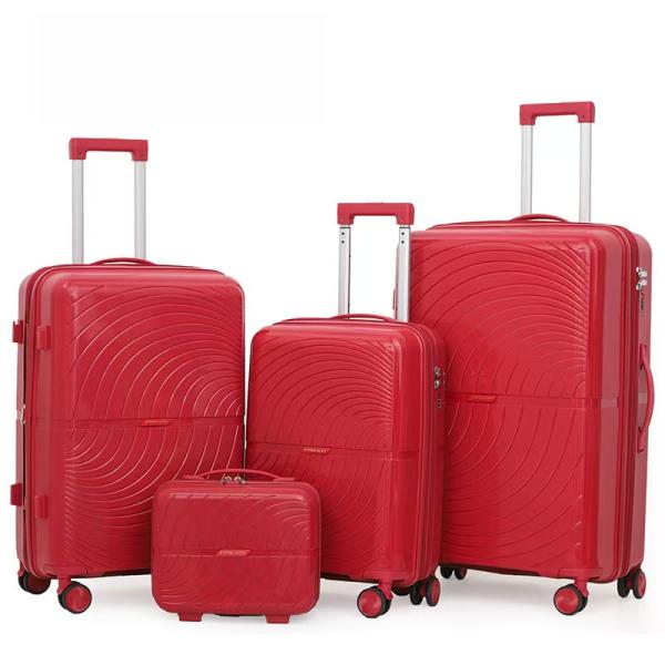 Soft Handle 28 Inch Expandable PP Suitcase 360 Spinner Wheel Luggage with Anti-Burst Zipper and Aluminum Trolley
