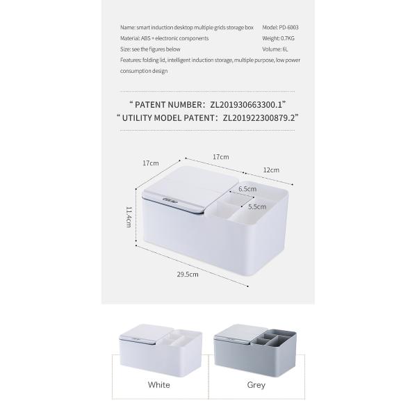Smart Sensing Electric Desktop Storage Box Rack Jewelry Organizer Skin Care Tissue Box Storage Box Smart Waste Bins Trash Bin